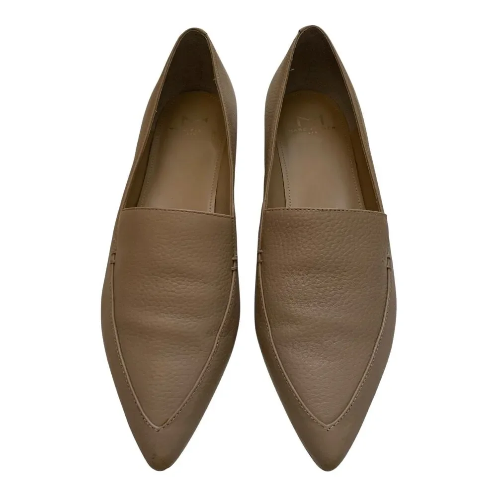 Marc Fisher Women's Taupe Flats Size 7.5 M Pointy Toe Pebbled Office Casual